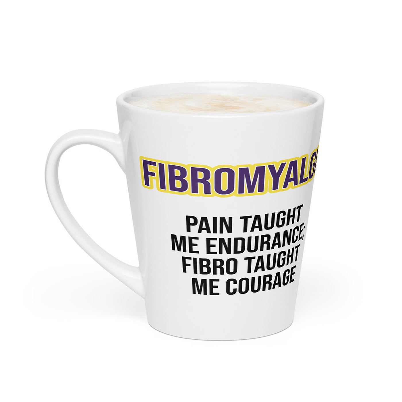 ILLTOCHILL Fibromyalgia awareness fibro gift Latte mug – Flat 2 Left