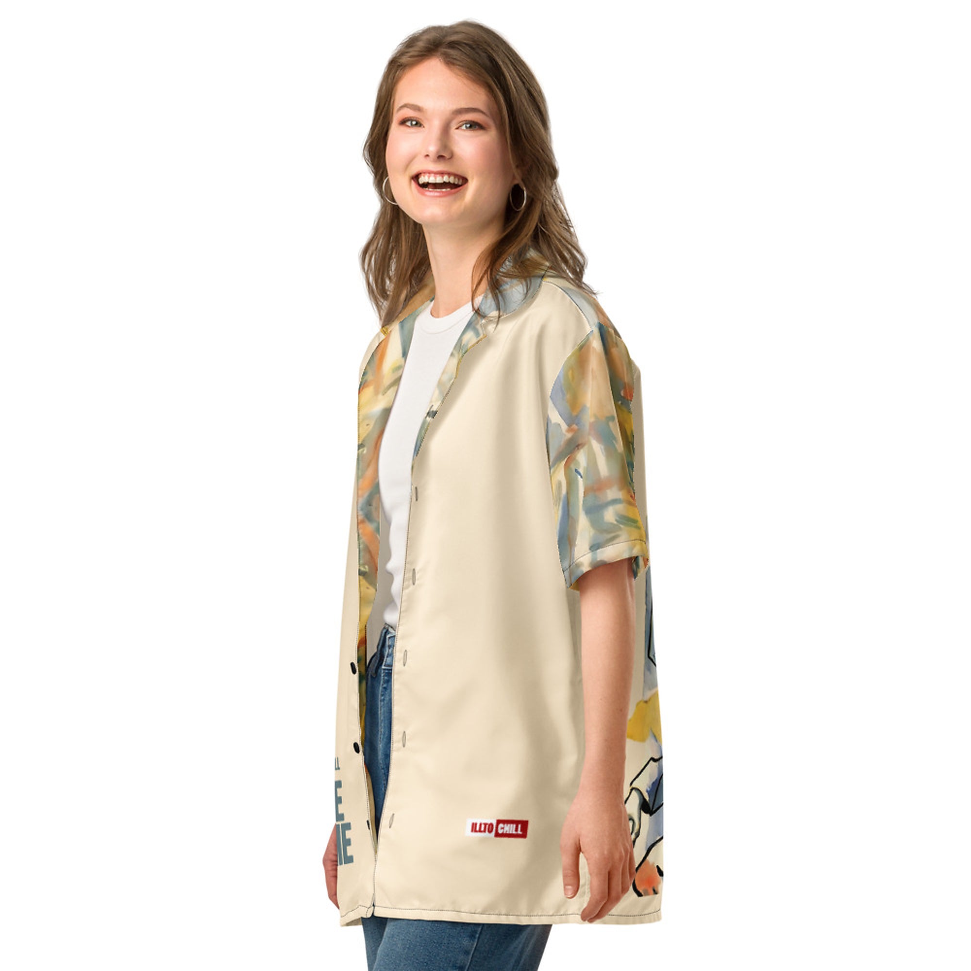 ILLTOCHILL Tourette syndrome awareness and support Unisex button shirt – Women's 2 Left Front (Black)