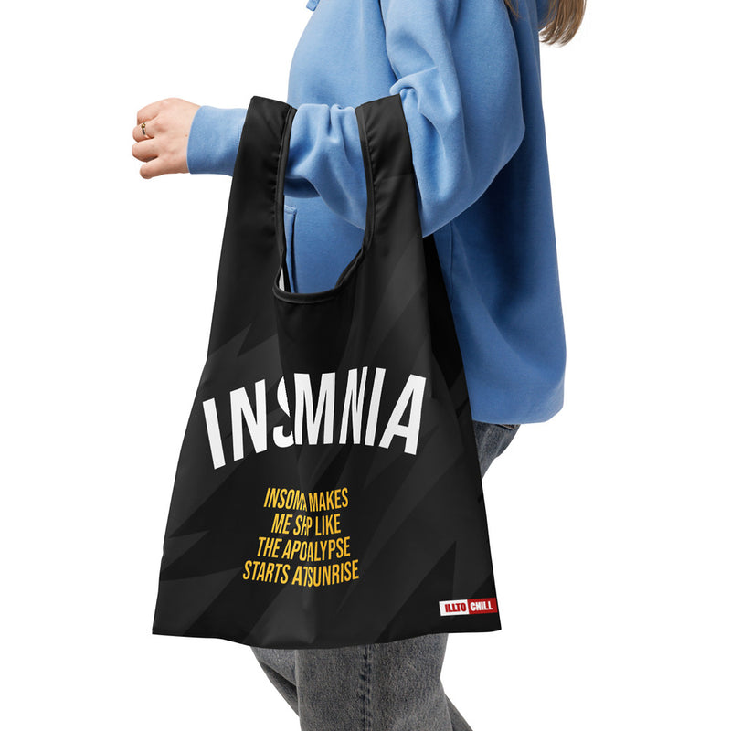 ILLTOCHILL Insomnia Night Owl  Shopping bag – Lifestyle Front (Illtochill Insomnia Night Owl Shopping Bag)