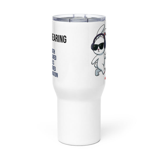 ILLTOCHILL Hard of hearing support gift for hearing impaired Travel mug with a handle – Flat Front