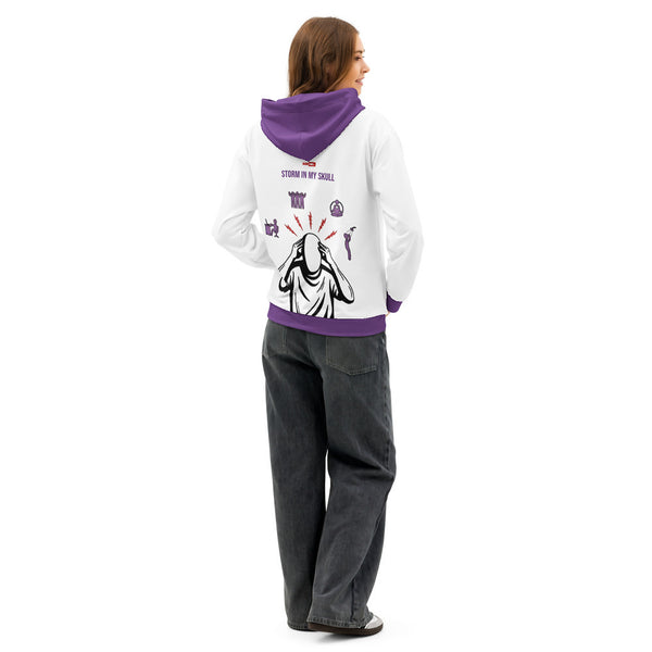 ILLTOCHILL Chronic Migraine awareness and support gift Unisex Cotton Hoodie – Women's Back (Black)