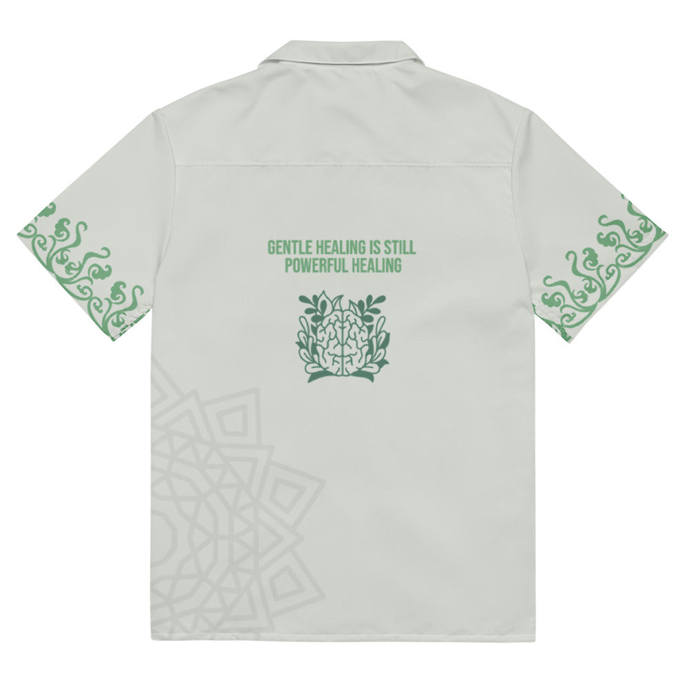 ILLTOCHILL TBI Traumatic brain injury support Unisex button shirt – Flat Back (White)