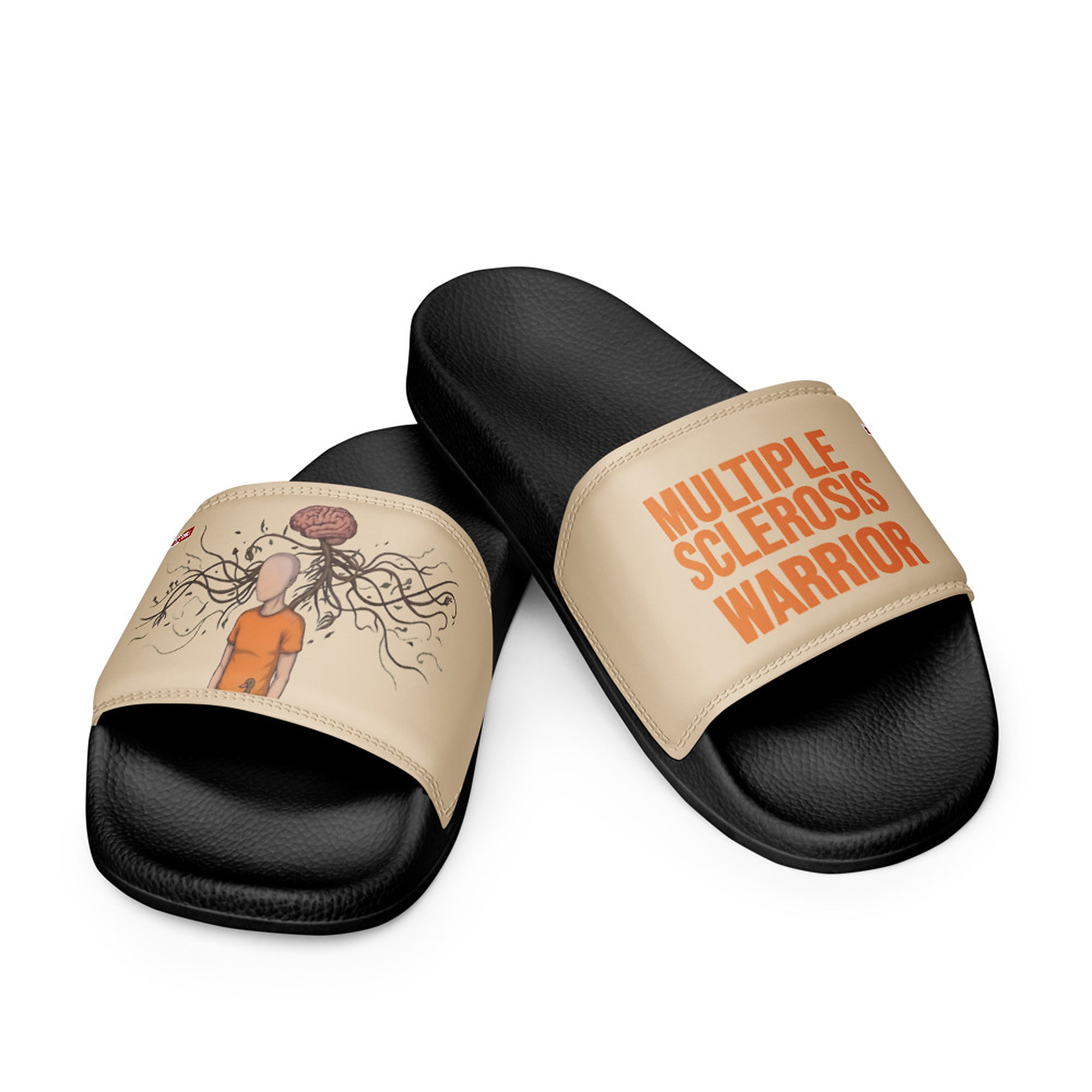 ILLTOCHILL MS Awareness Men's Slides – Flat 3 Front (Ms Awareness Men's Slides)