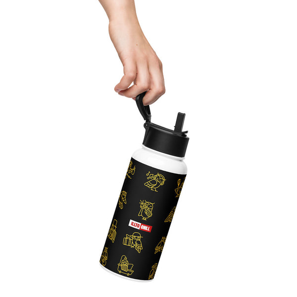 ILLTOCHILL Insomnia Night Owl Stainless steel water bottle with a straw lid – Lifestyle Left
