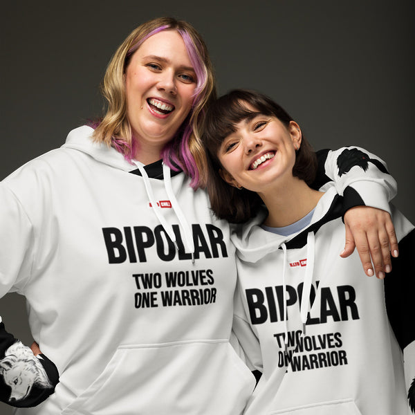 ILLTOCHILL Bipolar disorder gift heavyweight Unisex hoodie – Couples Front (White)