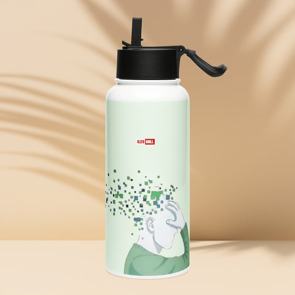 ILLTOCHILL TBI Traumatic brain injury support gift Stainless steel water bottle with a straw lid – Lifestyle 4 Left