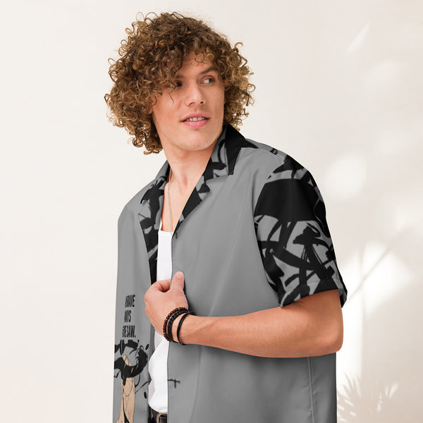 ILLTOCHILL CPTSD awareness Complex Post Traumatic Stress Disorder Unisex button shirt – Men's Lifestyle Front (Black)