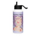 ILLTOCHILL MCAS awareness gift Stainless steel water bottle with a straw lid – Flat Left