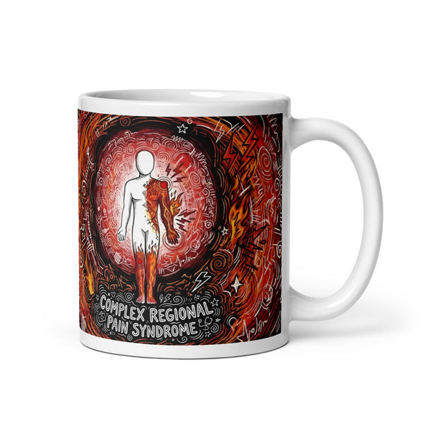 ILLTOCHILL CRPS Awareness and support gift White glossy mug – Default Handle on Right
