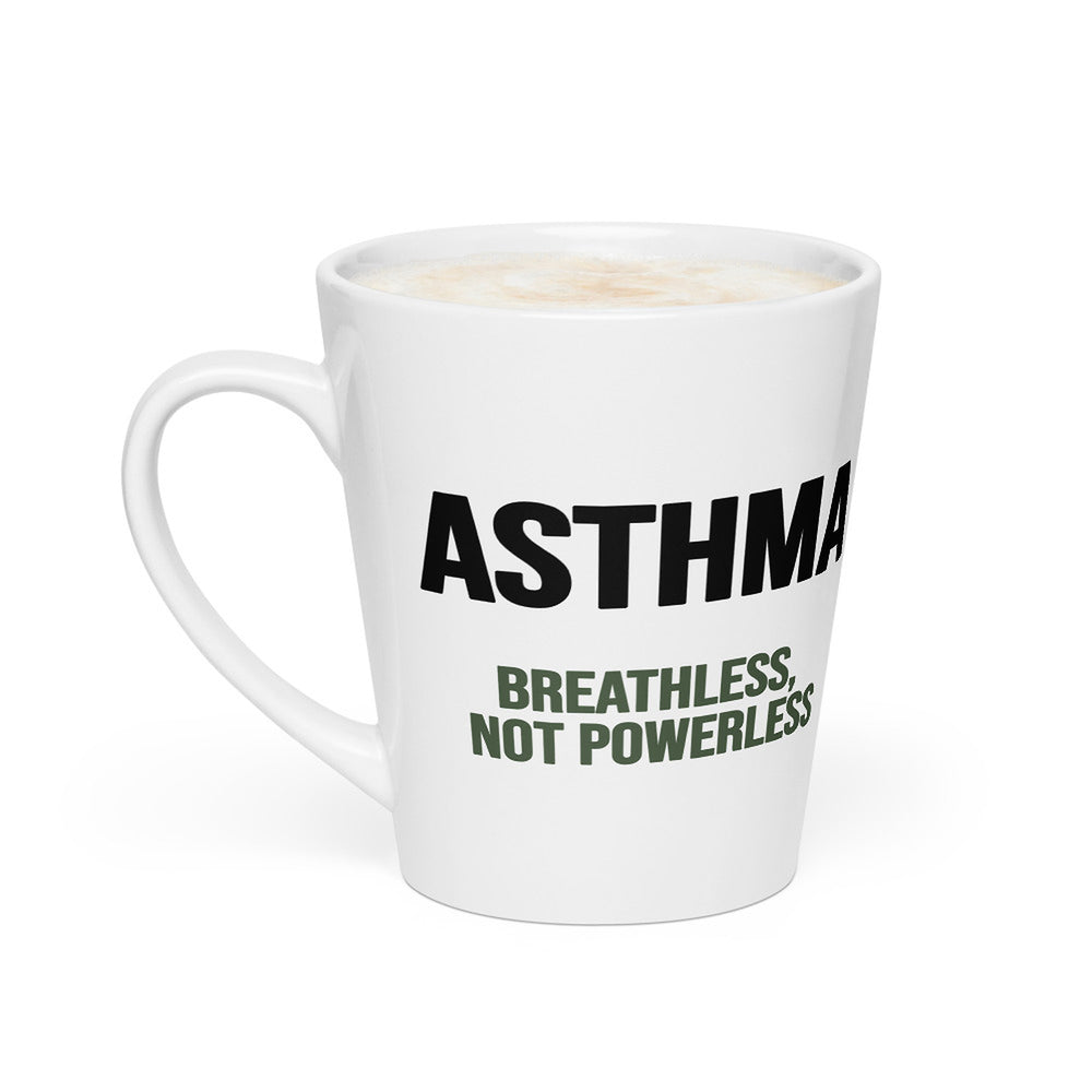 ILLTOCHILL Asthma awareness and support gift Latte mug – Flat 2 Left