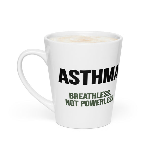ILLTOCHILL Asthma awareness and support gift Latte mug – Flat 2 Left
