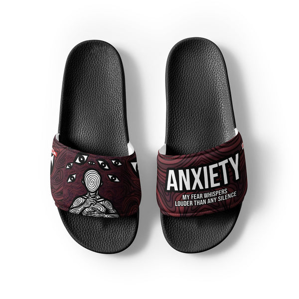 ILLTOCHILL Anxiety awareness gift Men’s slides – Flat Front 2