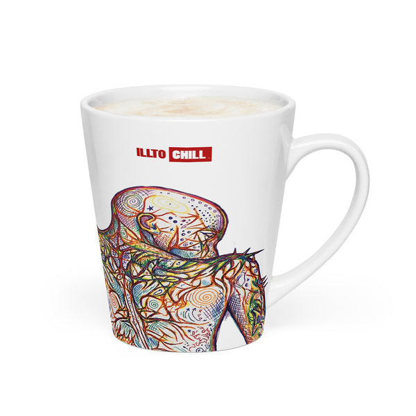 ILLTOCHILL Fibromyalgia awareness fibro gift Latte mug – Flat 2 Right