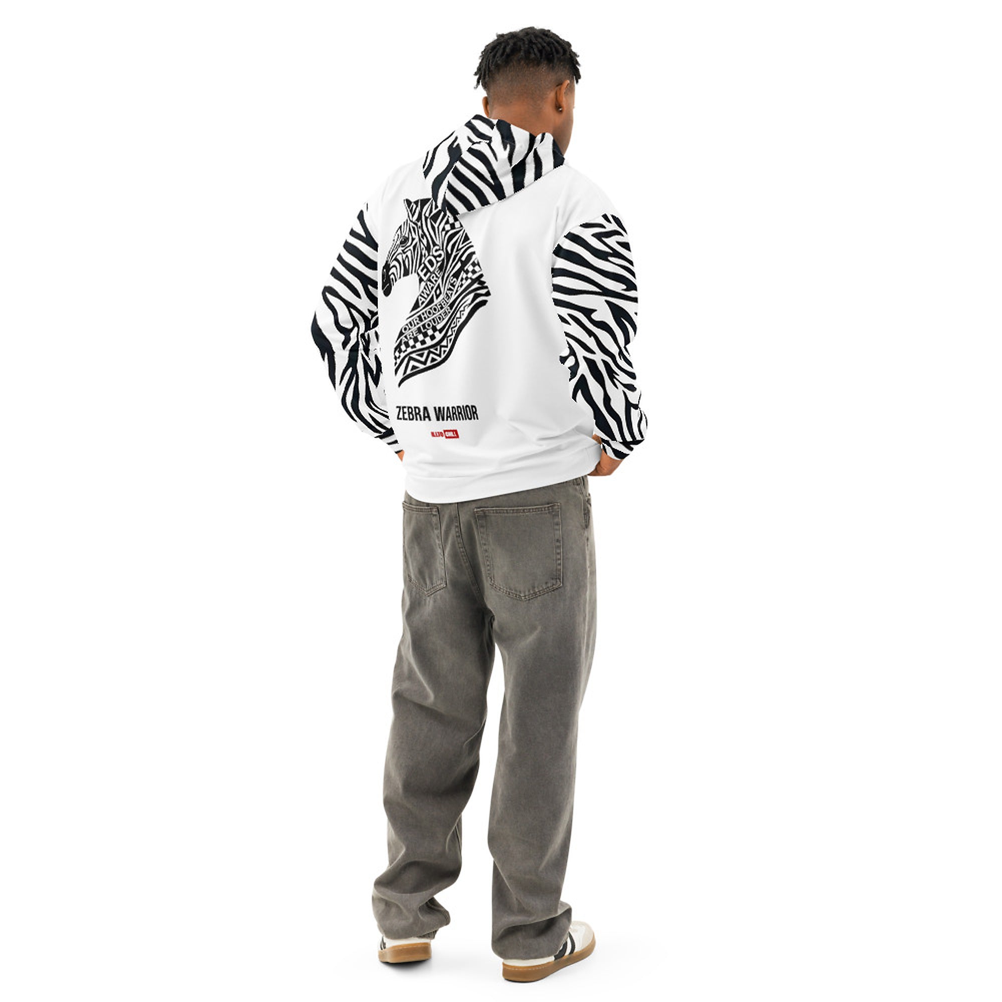 ILLTOCHILL EDS ehler danlos syndrome awareness gift Unisex cotton hoodie – Men's Back (White)