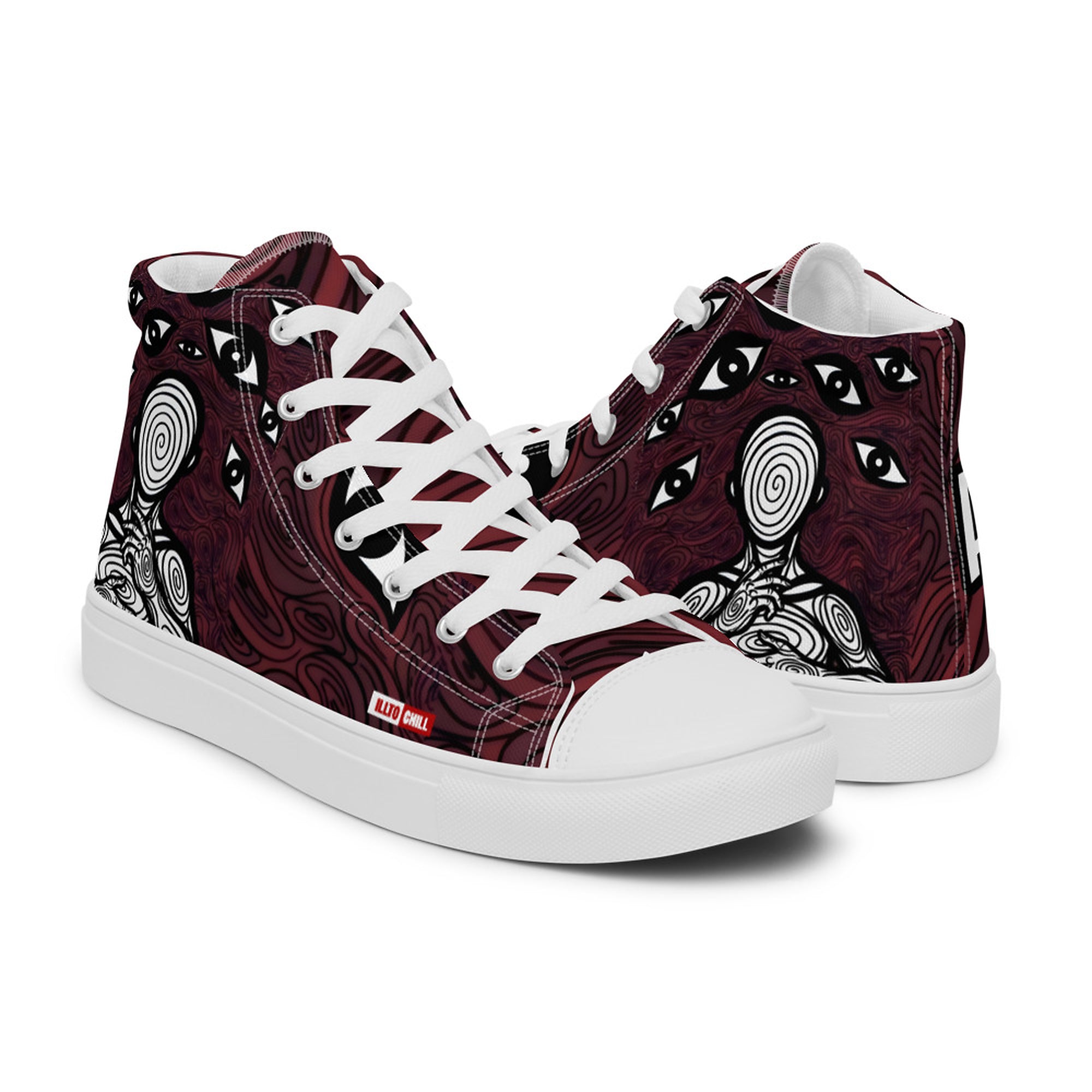 ILLTOCHILL Anxiety awareness gift Men’s high top canvas shoes – Flat 3 Right