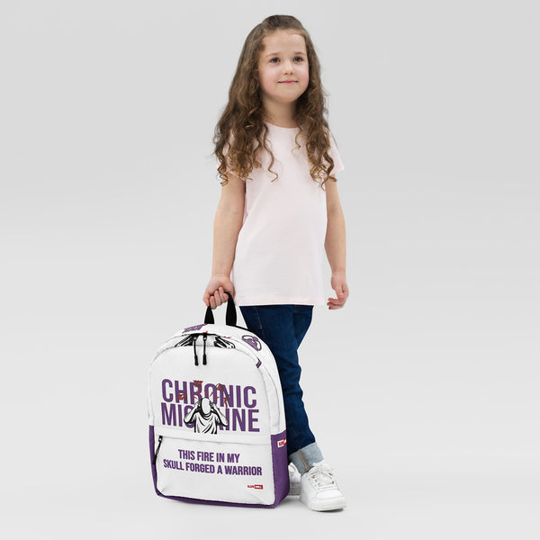 ILLTOCHILL Chronic Migraine Awareness Backpack – Girl's 2 Front (Clear)