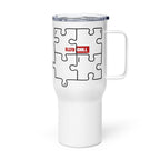 ILLTOCHILL Autism awareness puzzle gift Travel mug with a handle – Flat Left
