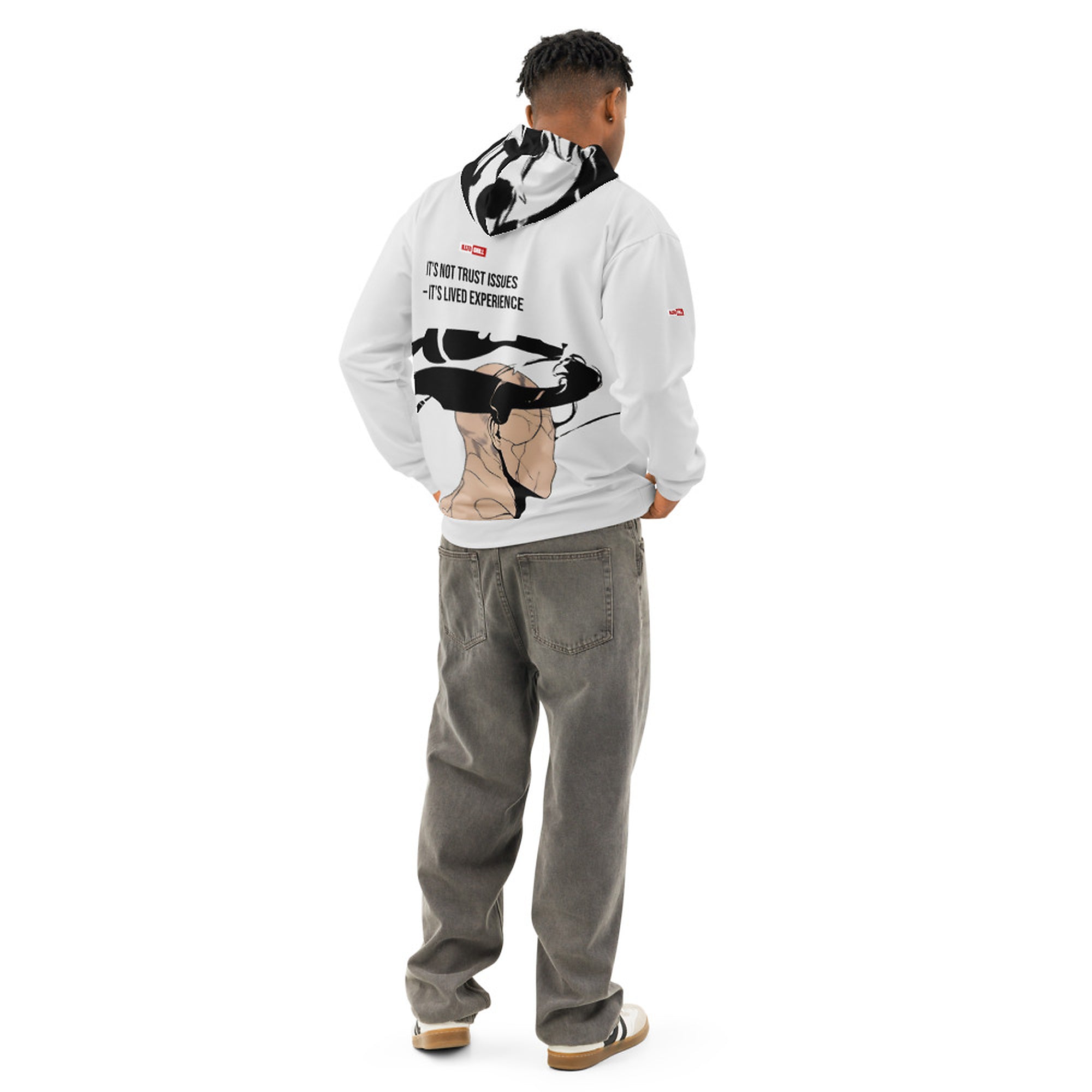 ILLTOCHILL CPTSD awareness Complex Post-Traumatic Stress disorder gift Unisex cotton hoodie – Men's Back (Black)