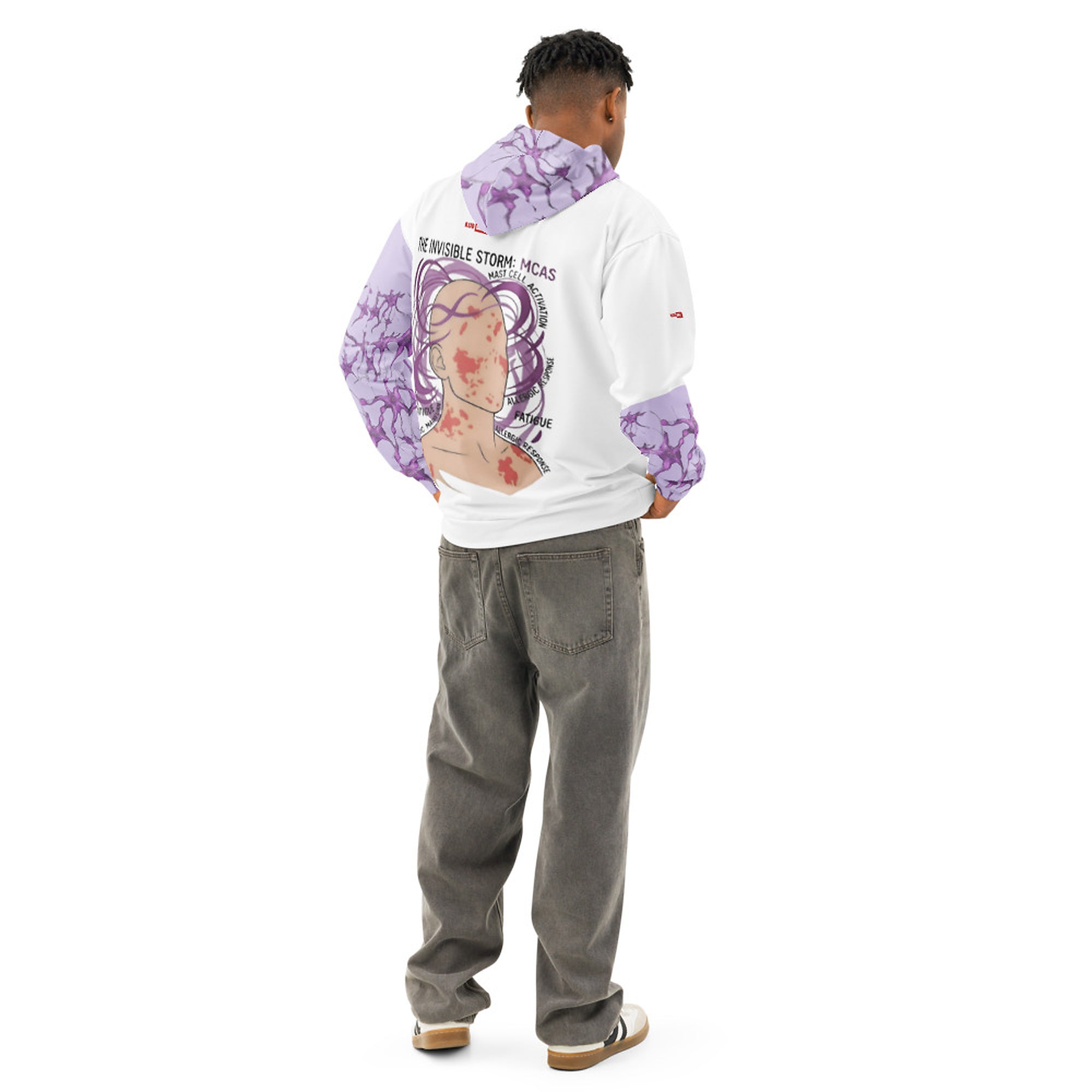 ILLTOCHILL MCAS awareness Mast cell activation syndrome gift unisex cotton hoodie – Men's Back (White)