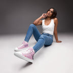 ILLTOCHILL RA awareness Rheumatoid Arthritis support gift women’s high top canvas shoes – Women's Lifestyle 3 Front (White)