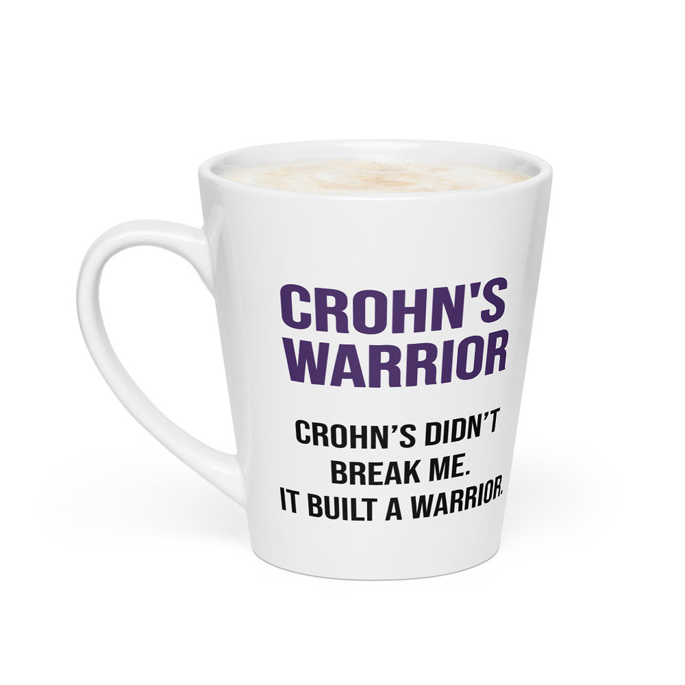 ILLTOCHILL Crohn's disease awareness and support gift Latte mug – Flat 2 Left