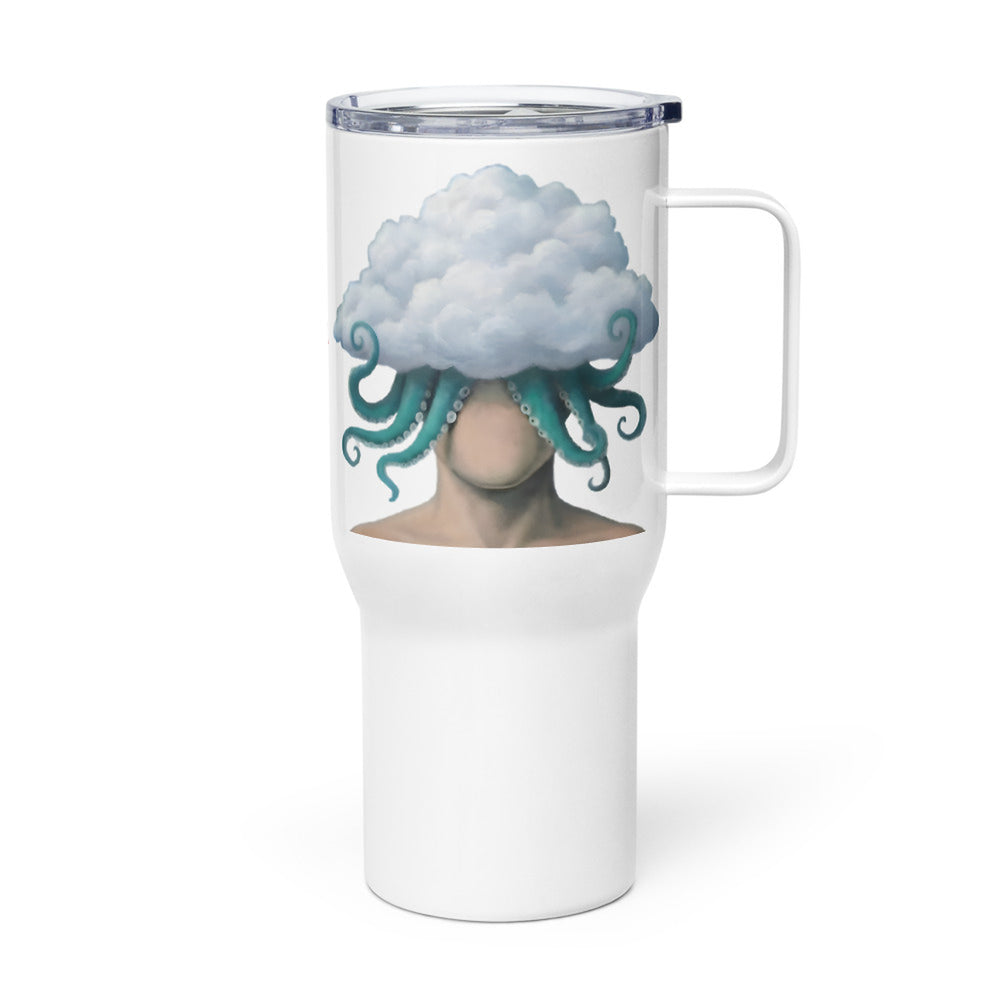 ILLTOCHILL OCD awareness Obsessive-Compulsive Disorder gift Travel mug with a handle – Flat Left