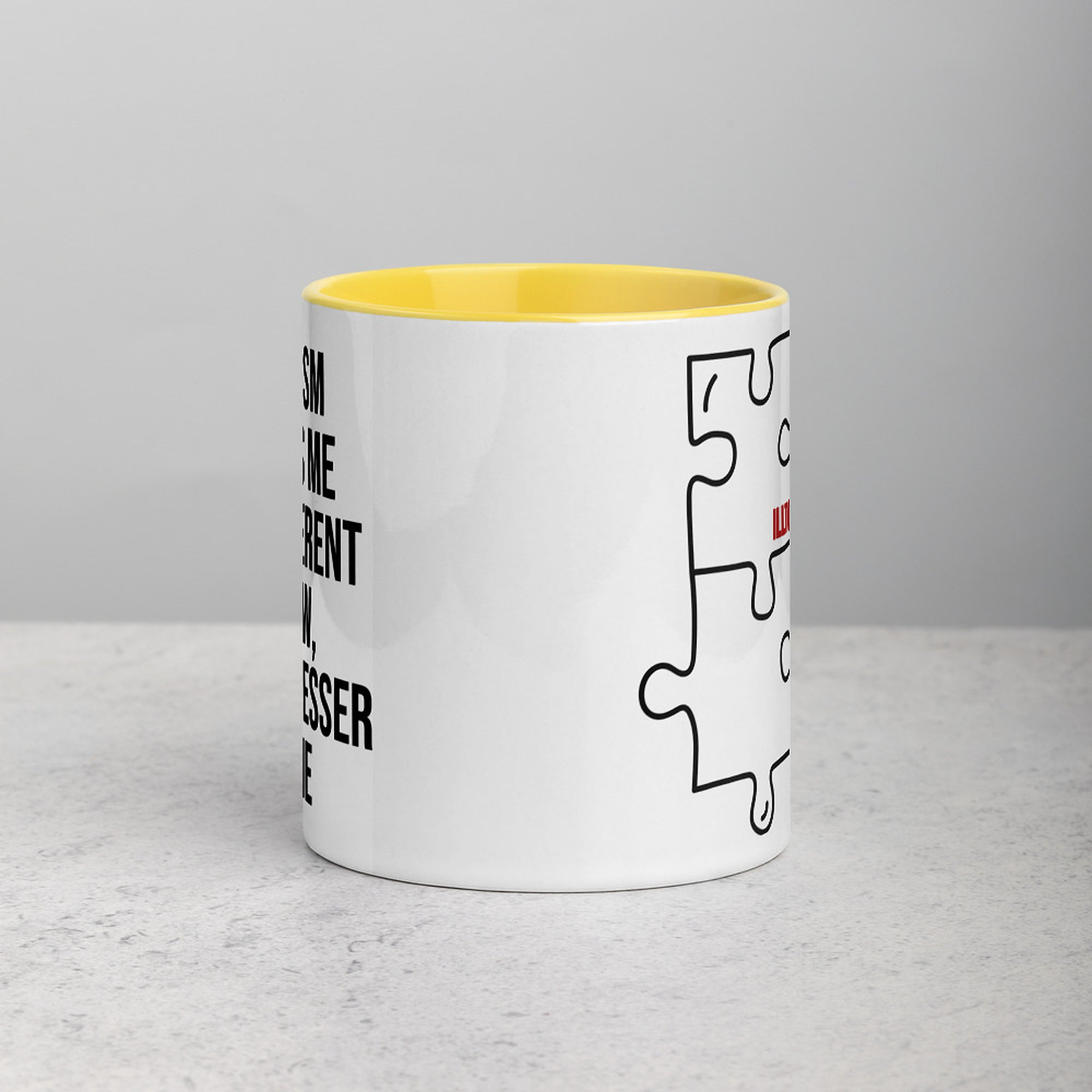 ILLTOCHILL Autism awareness neurodiversity gift Mug with Color Inside – Lifestyle 2 Front