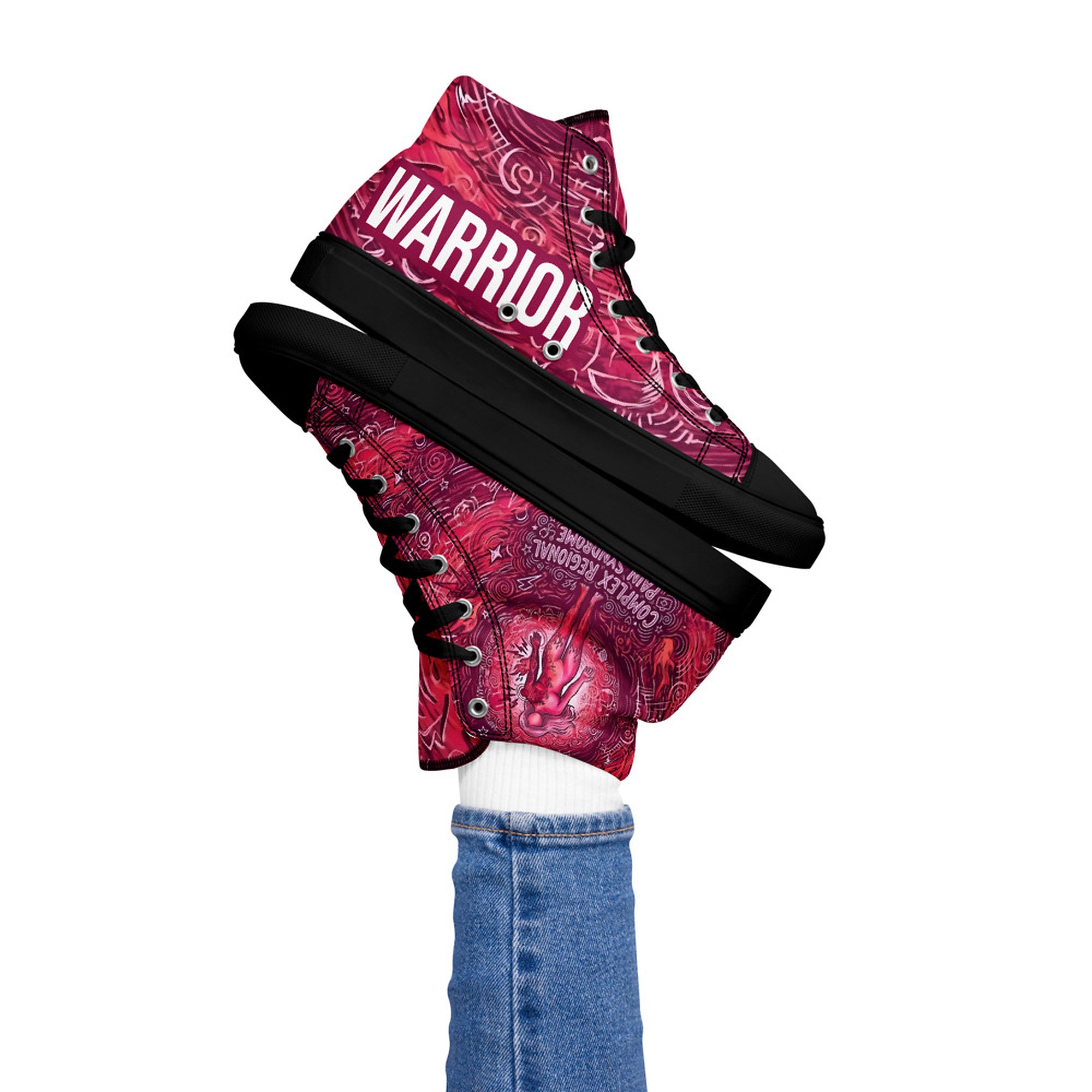 ILLTOCHILL CRPS Awareness Women's High Top Shoes – Women's Lifestyle 2 Left (Crps Awareness Women's High Top Shoes)