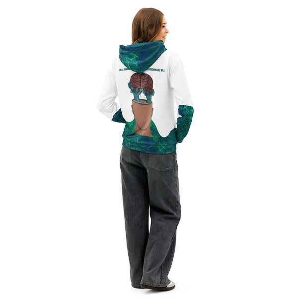 ILLTOCHILL IIH awareness Idiopathic Intracranial Hypertension support gift Unisex cotton hoodie – Women's Back (White)