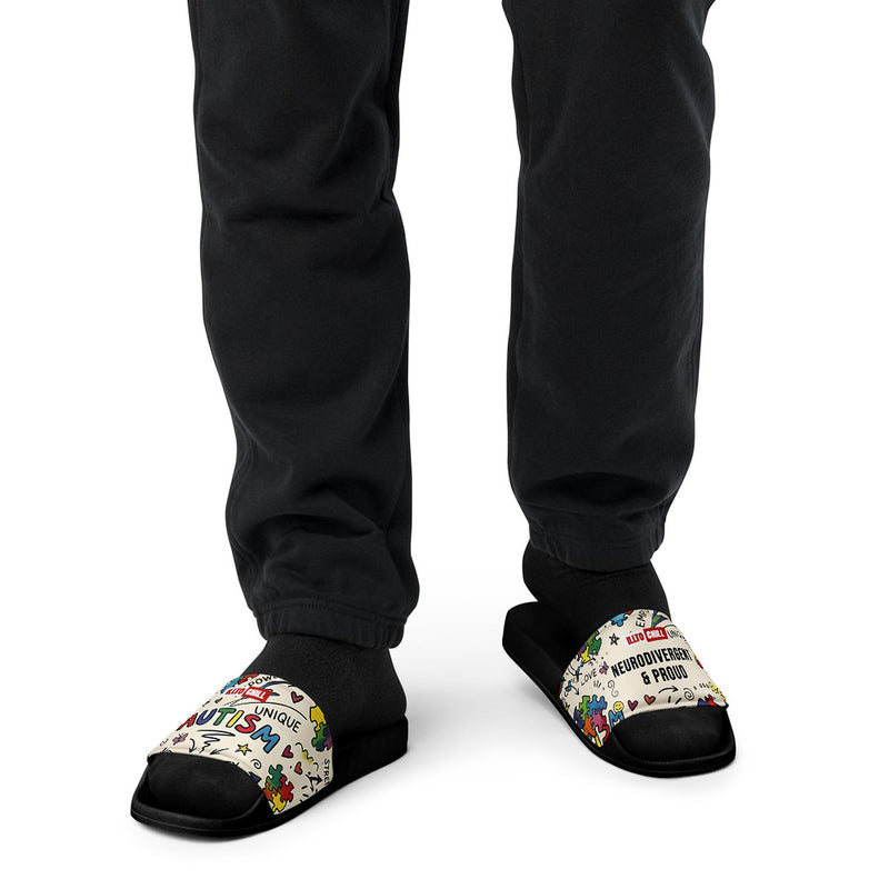ILLTOCHILL Autism Awareness Men's Slides – Men's Front (Autism Awareness Men's Slides)