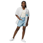 ILLTOCHILL Hard of Hearing awareness hearing impaired support Unisex button shirt – Women's Front (White)