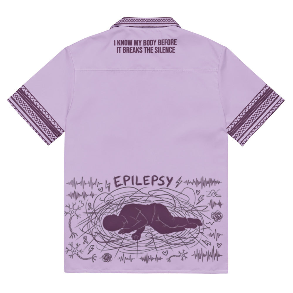 ILLTOCHILL Epilepsy awareness and support Unisex button shirt – Flat Back