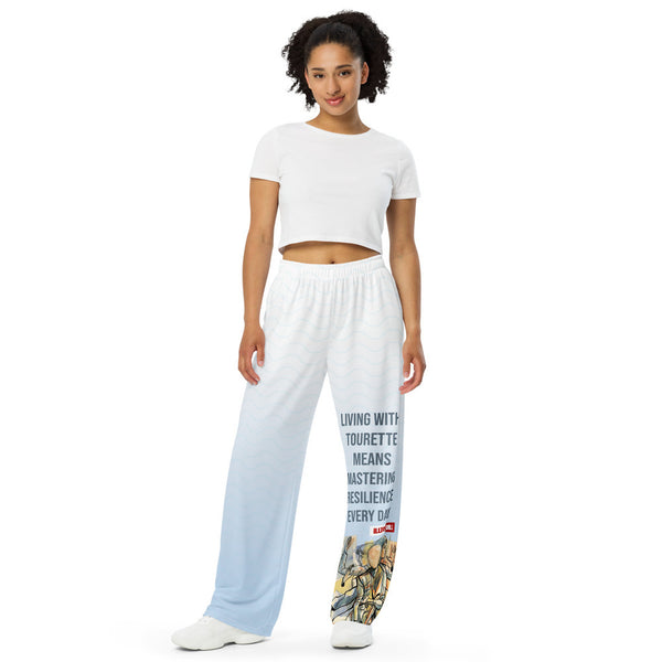 ILLTOCHILL Tourette's Syndrome Awareness Pants – Women's Front (White)