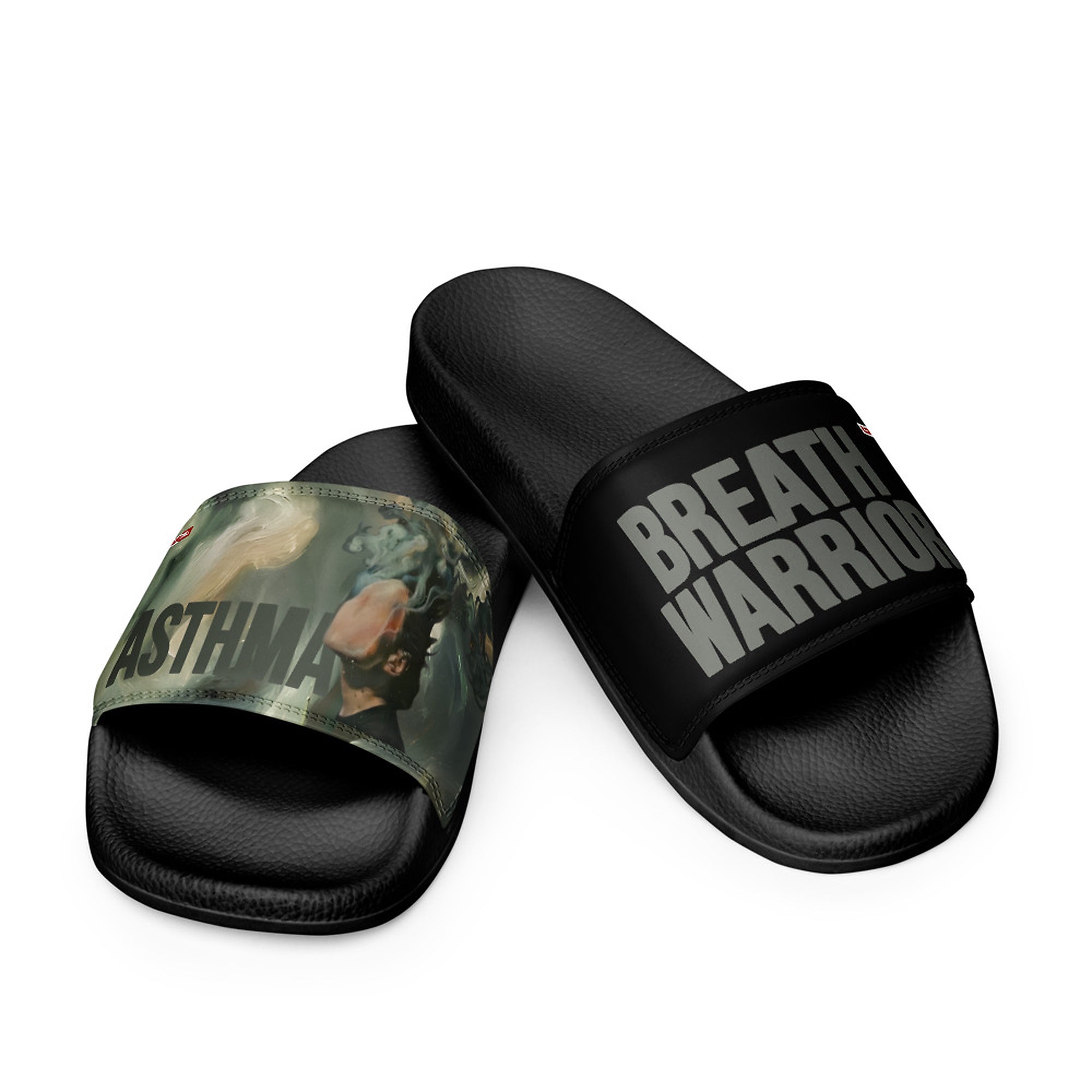 ILLTOCHILL Asthma Support Men's Slides – Flat 3 Front (Asthma Support Men's Slides)