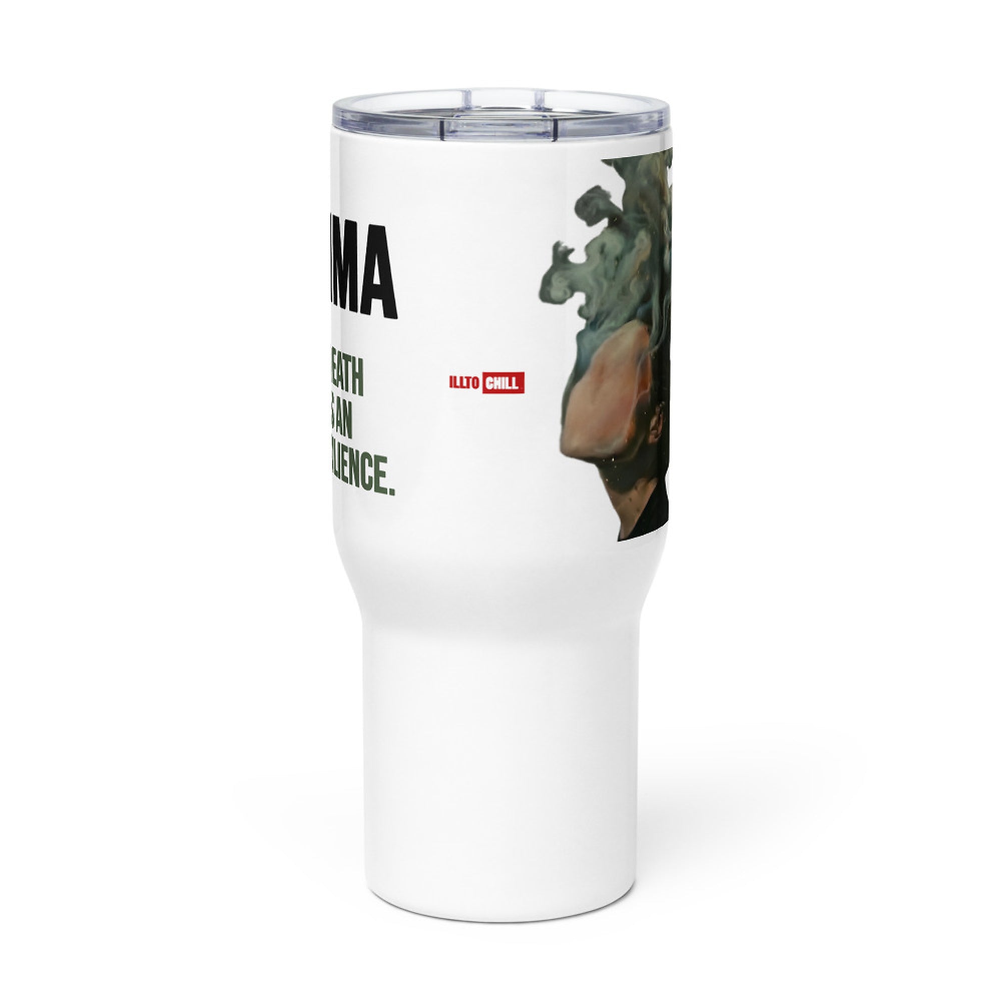 ILLTOCHILL Asthma awareness and support gift travel mug with a handle – Flat Front