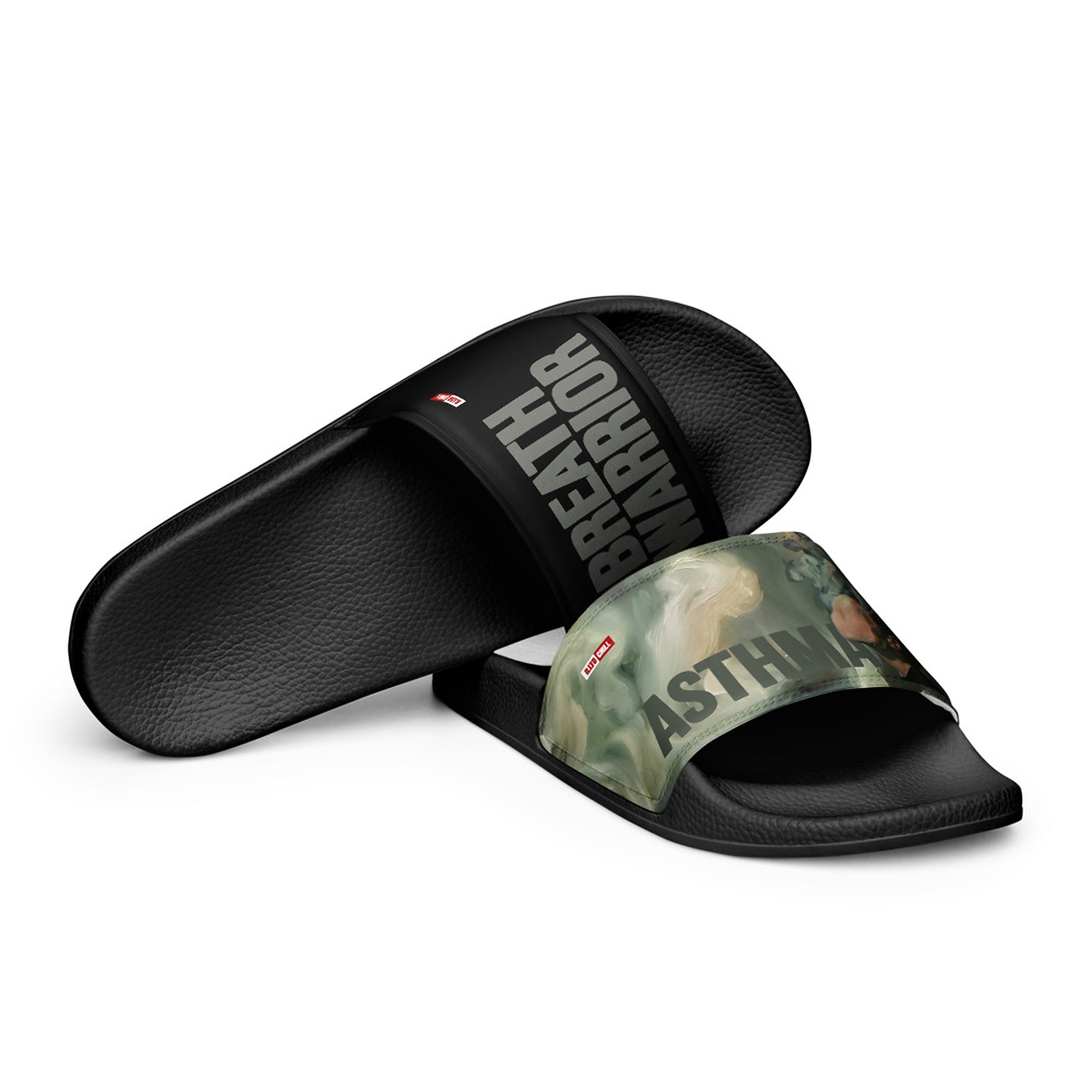 ILLTOCHILL Asthma Support Men's Slides – Flat 4 Front (Asthma Support Men's Slides)