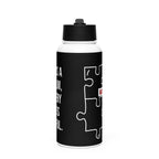 ILLTOCHILL Autism awareness neurodiversity gift Stainless steel water bottle with a straw lid – Flat Front