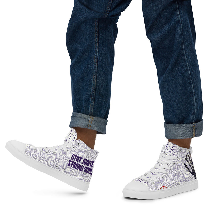 ILLTOCHILL RA awareness Rheumatoid Arthritis support gift Men’s high top canvas shoes – Men's Lifestyle Left