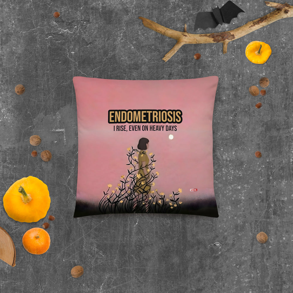 ILLTOCHILL Endometriosis Awareness Pillow – Halloween Front (Black)