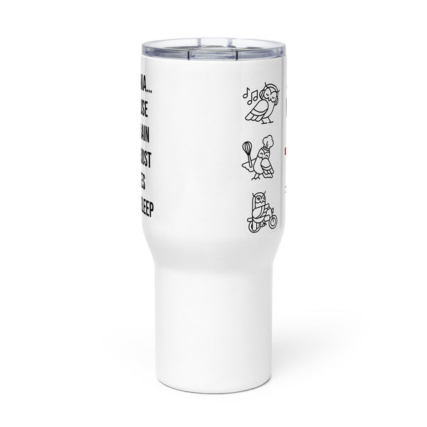 ILLTOCHILL Insomnia Night Owl Travel mug with a handle – Flat Front