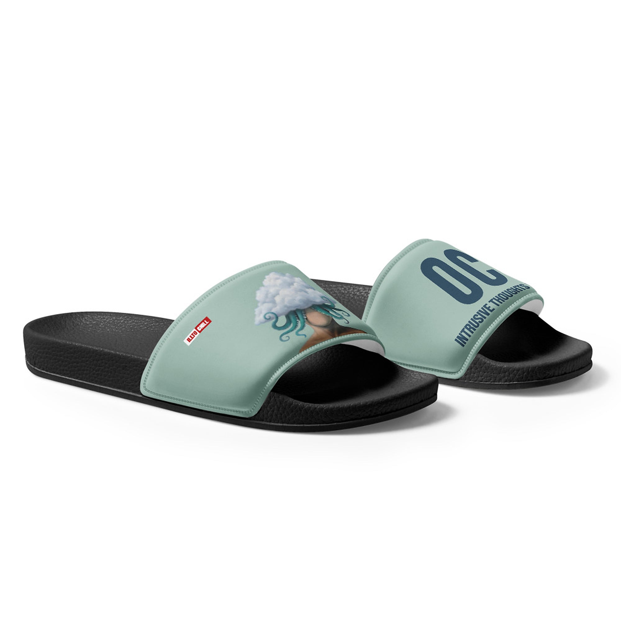 ILLTOCHILL OCD Awareness Women's Slides – Flat Right Front (Ocd Awareness Women's Slides)