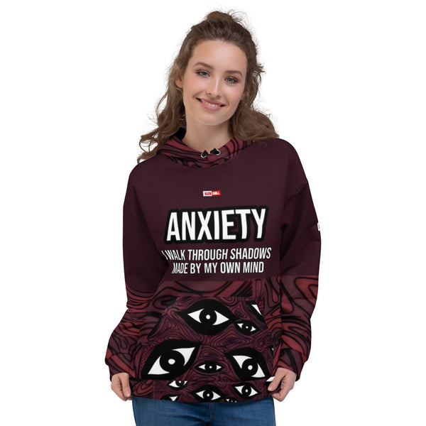 ILLTOCHILL Anxiety awareness gift heavyweight Unisex Hoodie – Women's Front (Black)