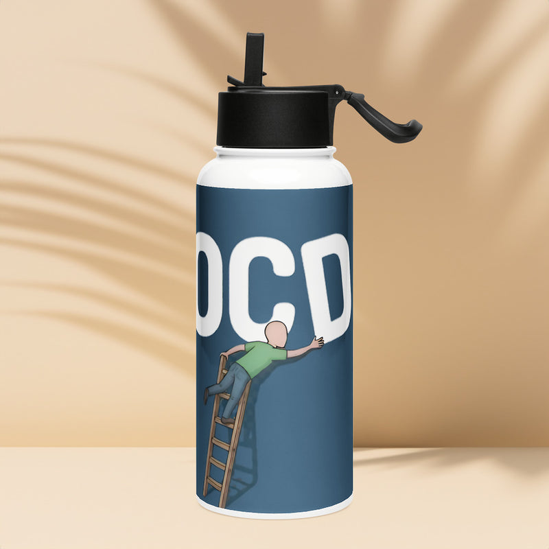 ILLTOCHILL OCD awareness gift Stainless steel water bottle with a straw lid – Lifestyle 4 Left