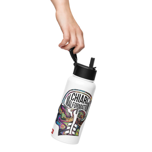 ILLTOCHILL CM Chiari Malformation awareness gift Stainless steel water bottle with a straw lid – Lifestyle Left