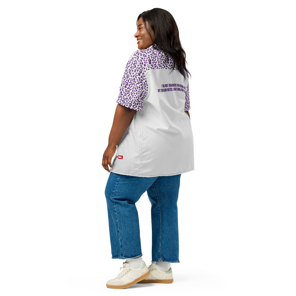 ILLTOCHILL Chronic Migraine awareness and support Unisex button shirt – Women's 3 Back (Black)