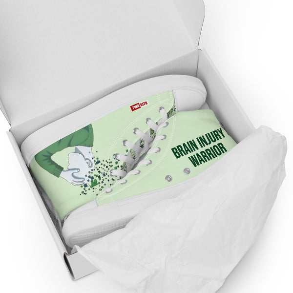 ILLTOCHILL TBI Traumatic brain injury support gift men’s high top canvas shoes – Flat 5 Front