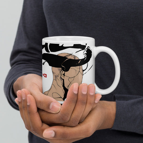 ILLTOCHILL CPTSD awareness Complex Post-Traumatic Stress disorder gift White glossy mug – Lifestyle 2 Handle on Right