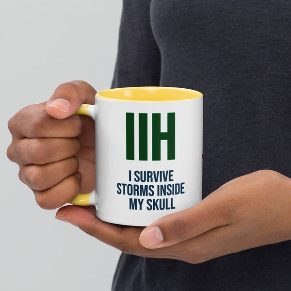 ILLTOCHILL IIH awareness Idiopathic Intracranial Hypertension support gift Mug with Color Inside – Lifestyle 3 Left