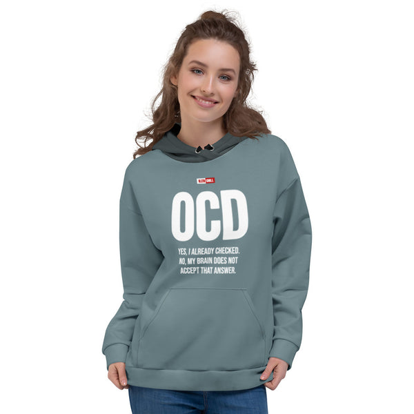 ILLTOCHILL OCD awareness Obsessive-Compulsive Disorder gift heavyweight Unisex Hoodie – Women's Front (Black)