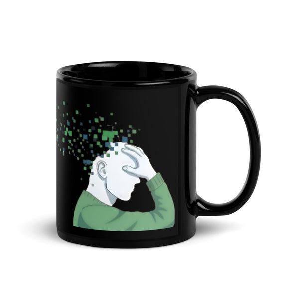 ILLTOCHILL TBI Traumatic brain injury support gift Black Glossy Mug – Flat Handle on Right